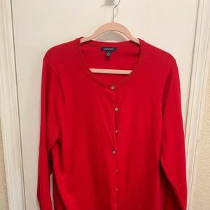 Lands End red twin sweater set Sz 1X 16W-18W